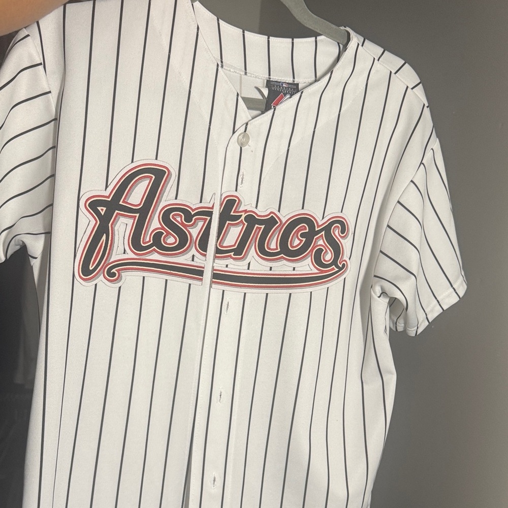 Majestic White and Black Striped Kids Jersey